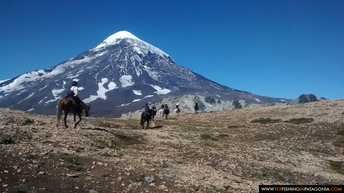 Horseback riding near Lanin Volcano
